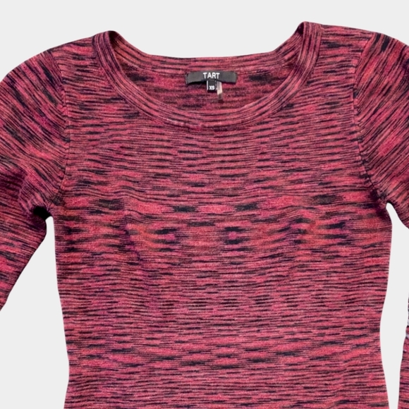 TART - Fitted long sleeve Winter mini dress with vivid space dye print - Picture 4 of 4